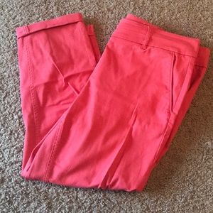 Ann Taylor LOFT coral Marisa  chino sz 10P